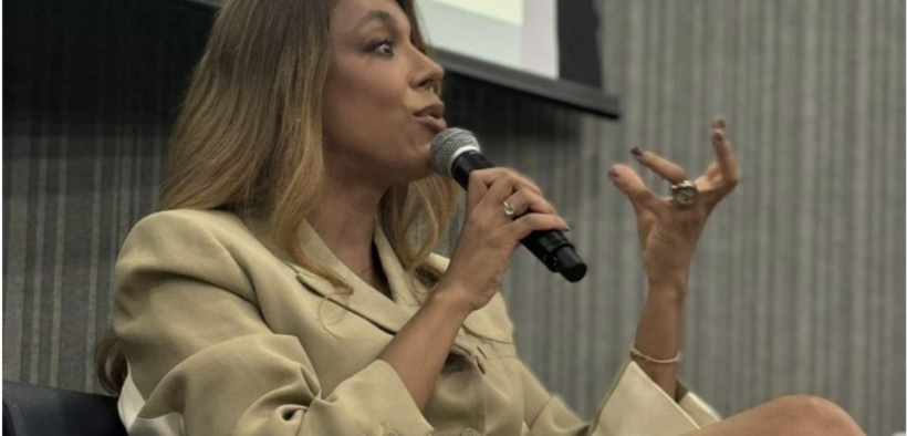 Deputada Érika Hilton durante a palestra realizada na ESPM-SP. Foto: Júlia Delgado