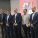 (Legenda: Alex Bourgeois, Rodrigo Monteiro de Castro, Marcelo Crespo (coordenador da graduação de Direito), Andrei Kampff e Maurício Lacerda (professor de Direito da ESPM) | Foto: Ana Vitoria Antonio)